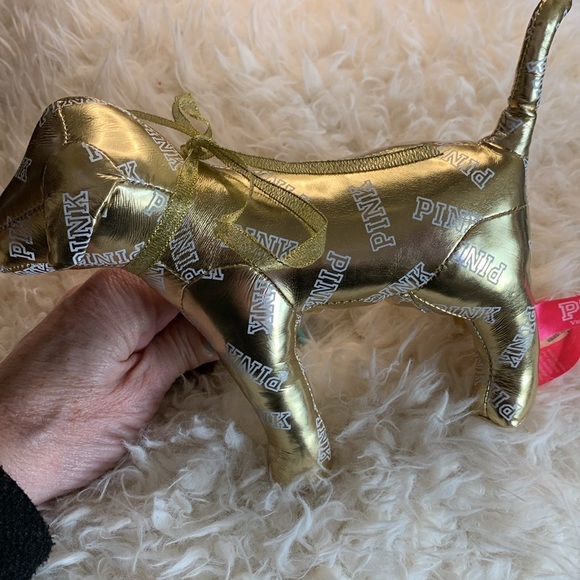Victoria Secret 2014 Pink Fashion Show Gold Plush Dog Collectible - Picture 7 of 9